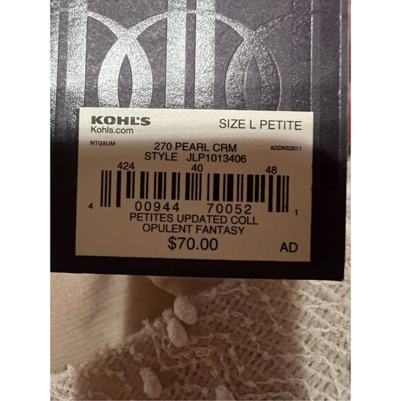 Jennifer Lopez Women's Beige Swiss Dot/sequence   Dress Size L Petite NWT - Picture 3 of 7